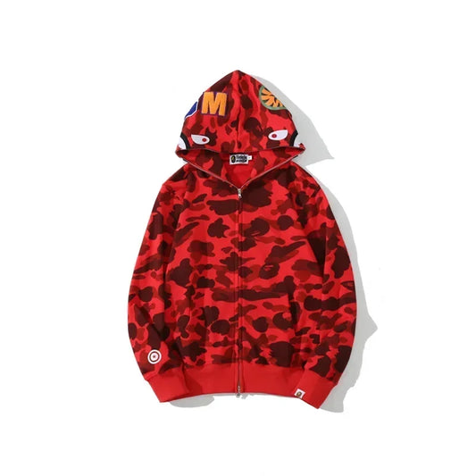 Shark Camouflage Zippered Hoodie