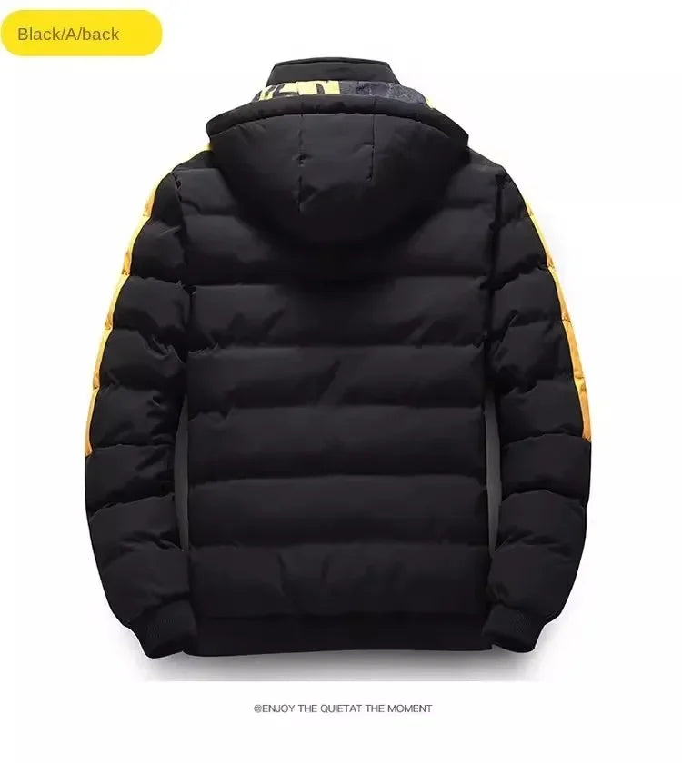 Men Autumn Winter Cotton Jacket Warm Comfortable Padded Thickened Down Jacket 2023 New Double-Sided Clothes Removable Cap M-5XL